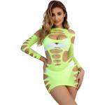  Рокля с дълги ръкави и секси разрези - Long Sleeve Dress Green S/M/L (D-241377)