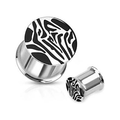 Šperky4U Plug do ucha zebrovaný PL01113-10