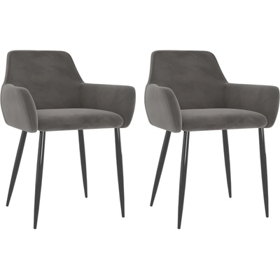 vidaXL Трапезни столове, 2 бр, тъмносиви, кадифе (323105)