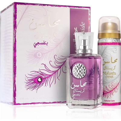 LATTAFA Mahasin Crystal Violet подаръчен комплект Woman parfémovaná voda 100 ml + deosprej 50 ml