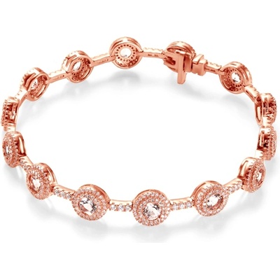 SAVICKI Тенис гривна, розово злато 585, морганити 8.0 мм. 18 см