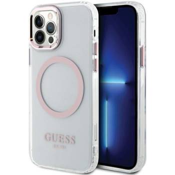 GUESS Кейс Guess GUHMP12MHTRMP за iPhone 12/12 Pro 6.1"", розов / розов, твърд, Metal Outline Magsafe (KXG0064768)