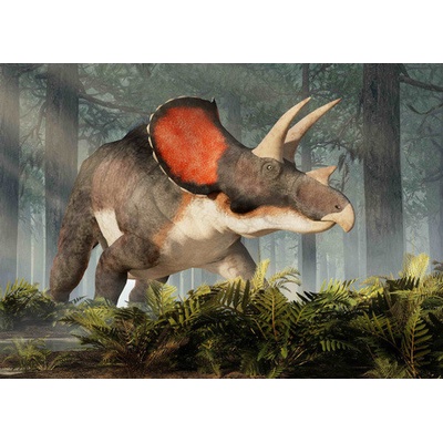 (B) 3D pohľadnica Triceratops