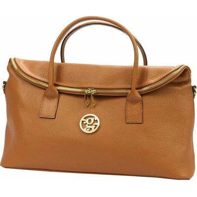 Gregorio Veľká kožená kabelka 1723 DOLLARO camel Liston bag shopperbag s odnímateľným popruhom