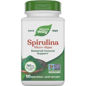 Nature's Way Spirulina Micro-Algae/ Спирулина (микро-водорасли) 380 mg х 100 капсули Nature’s Way (17200)