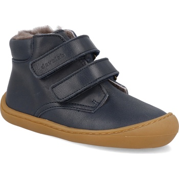 Develab Barefoot dětské zimní boty Baby Sft Shoe Velcro Navy Nappa modré