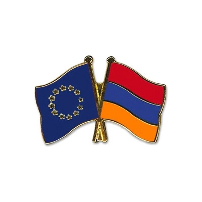 Odznak (pins) 22mm vlajka EÚ + Arménsko - farebný