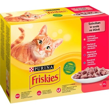Image 1 of Friskies Chicken/beef/lamb/duck in sauce 12x85 g