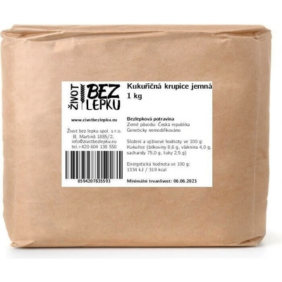 Život bez lepku Kukuričná krupica jemná 1 kg