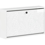 vidaXL Стенно шкафче за обувки DELFT 71 x 17 x 43 см Бял гланц (897069)