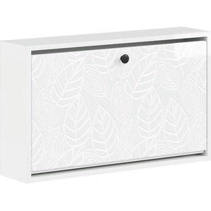 vidaXL Стенно шкафче за обувки DELFT 71 x 17 x 43 см Бял гланц (897069)