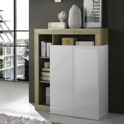 mc Akcent Комод lenor бял/кафяв (mc0084)