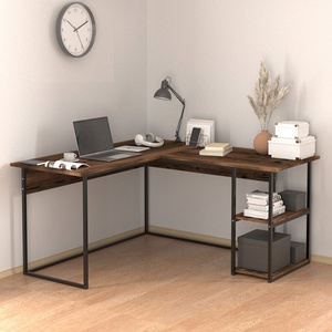 TopMebel Офис бюро Delta TopMebel метал - меламин в цвят опушен орех 147.8x140x73.8cm
