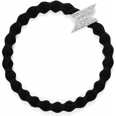By Eloise London Silver Diamanté Bolt Black