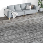 vidaXL Дъски за под Сиви ивици 5, 26 м2 18 бр. ПВЦ (42046294)