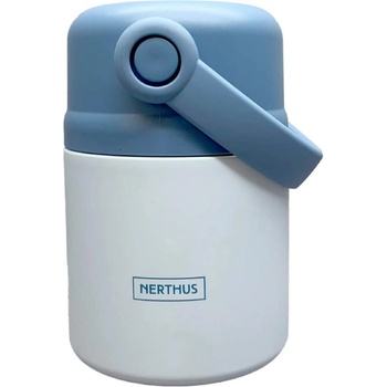 Nerthus 650 мл син двустенен термос за храна с дръжка Nerthus