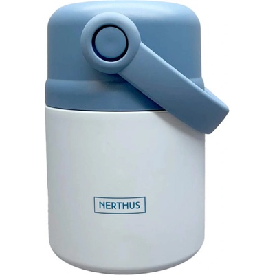 Nerthus 650 мл син двустенен термос за храна с дръжка Nerthus