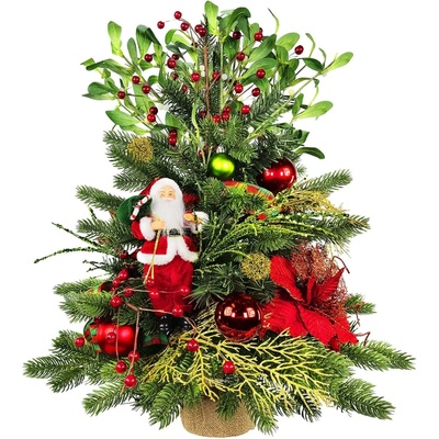 LAALU Ozdobený stromeček SANTA II 60 cm s LED OSVĚTLENÍM s 26 ks ozdob a dekorací