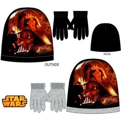 Disney Star Wars čepice rukavice set černá