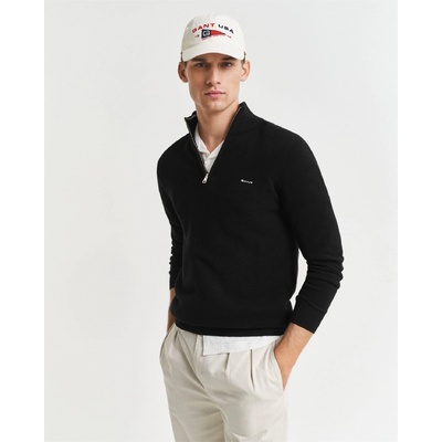 Gant Coton Pique Half Zip Fleece - Black