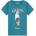 GUESS Синьо-зелена тениска за момиче с цветно мече и бял надпис Guess