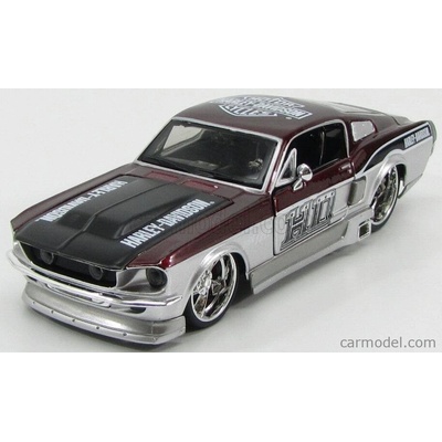 Maisto Ford USA Mustang Gt Custom Harley Davidson 1967 Bordeaux Met Silver 1:24