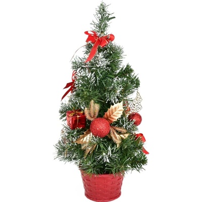 DOMMIO Vianočný stromček ozdobený – červený, 35 cm