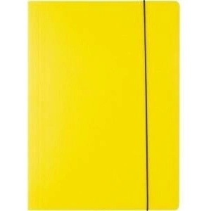 D. Rect A4 cardboard briefcase with elastic band yellow 300g D. RECT