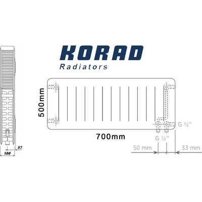 Korad Radiators 22VKP 500 x 700 mm