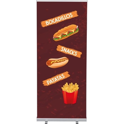 Jansen Display Set Roll-baneru Budget s vytištěným motivem, Svačiny, španělsky, 870 x 2080 mm