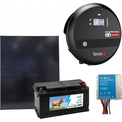 Fencee Sada solární elektrický LTE ohradník s výkonem 15 J, solární panel 200 W, regulátor a 12V baterie 95 Ah