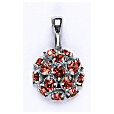 Čištín Stříbrný přívěšek se Swarovski krystaly paparadscha,půlkoule,P 1337