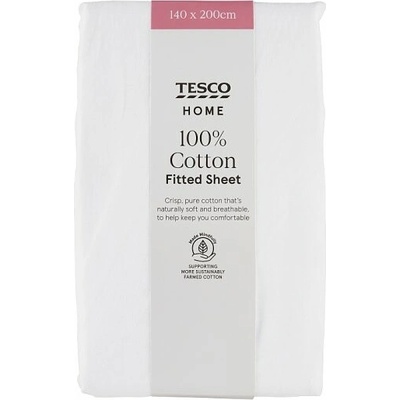 Tesco Home White napínacia plachta 140x200