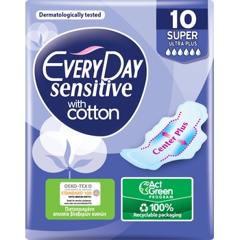 Everyday Sensitive Super Ultra Plus Дамски превръзки, 10 броя, Everyday