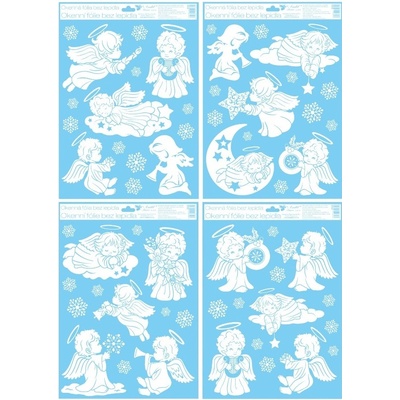 Okenní fólie Andělé 42x30 cm SET