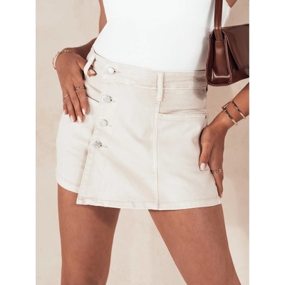 Basic džínové kraťasy se vzhledem sukně sumerluxe sy0374 Světle béžové