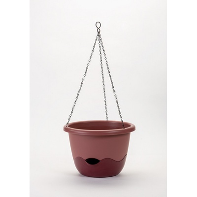 Plastia Samozavlažovací Květináč MARETA 25 cm Růžová tmavá + vínový