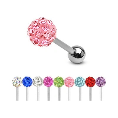 Marre piercing do jazyku činka s krystalky HWBSD1000