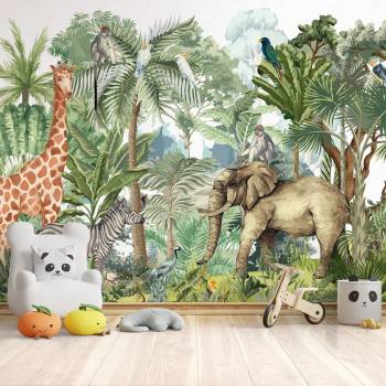 Image 1 of Art Gift Decor Детски Фототапет с животни - Джунгла 3