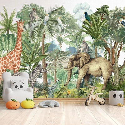 Art Gift Decor Детски Фототапет с животни - Джунгла 3