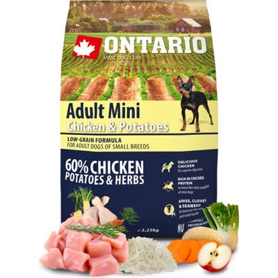 Ontario Adult Mini Chicken & Potatoes 2,25 kg