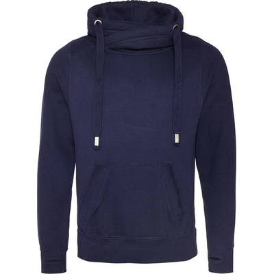 Just Hoods mikina s prekríženým golierom Tmavomodrá