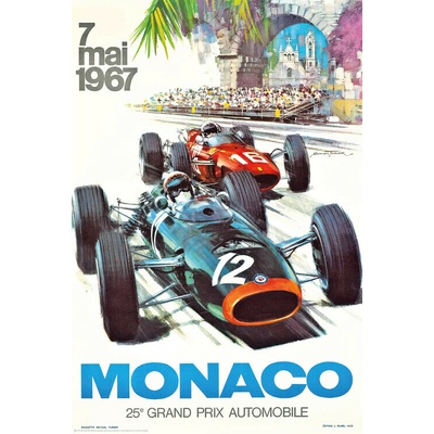 Plagát, Obraz - 1967 Monaco Grand Prix Racing, 61 × 91.5 cm