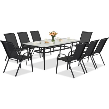 Garden Point Метални градински мебели Modena за 8 души с голяма маса Garden Point black (GAP1074)