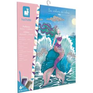 Janod Творчески комплект Janod - Les Ateliers du Calme, Декориране с брокат, Русалки (J09035) - baby