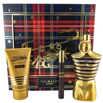Jean Paul Gaultier Le Male Elixir Подаръчен комплект за мъже Размер EDP 125 ml + EDP 10 ml + 75 ml душ гел