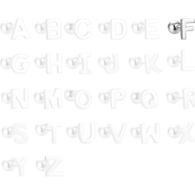 Majya stříbrné náušnice PÍSMENO F 10427