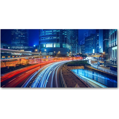 Foto-obraz fotografie na skle nočné Hongkong 100x50 cm