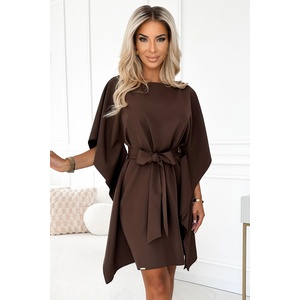 Numoco Широка рокля в кафяв цвят 287-33nmc-2377 - Кафяв, размер 2xl/3xl