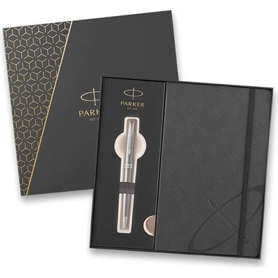 Parker 1502/5295512 Royal Sonnet Stainless Steel CT sada dárková sada kuličkové tužky v kazetě se zápisníkem